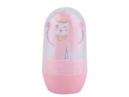 Mali kit de Ferramentas de Cuidados para Bebê Plástico 4 Peças Rosa Higiene e Limpeza