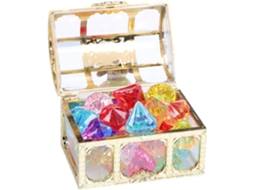 Primerox conjunto de Brinquedos de Mergulho com 10 Strass Coloridas e Baú de Pirata para Piscina Verão