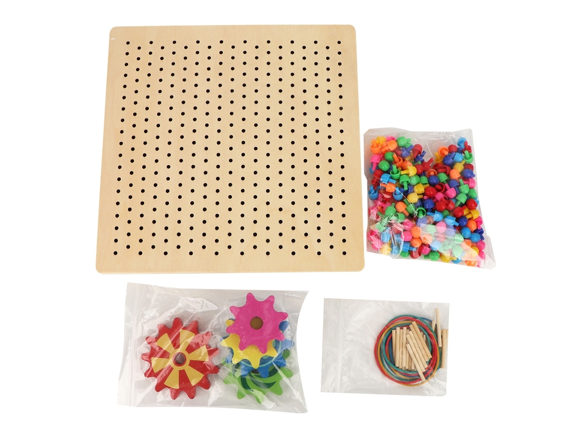 Mali brinquedo Educativo Montessori Madeira Pregos de Cogumelo Quebra cabeça Diy para Pré escola