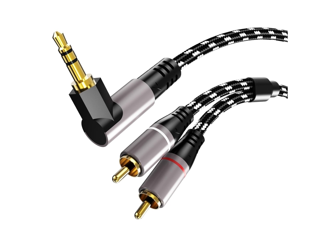 Cabo Transparente Trançado de Alta Fidelidade de 3,5 Mm para 2rca para Sistemas de Home Theater SFUSHOS