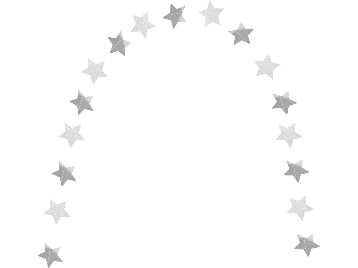 Guirlanda de Estrelas de Papel Brilhantes com Estrelas Redondas Cintilantes para Pendurar, Perfeita para Festas CHABERLU