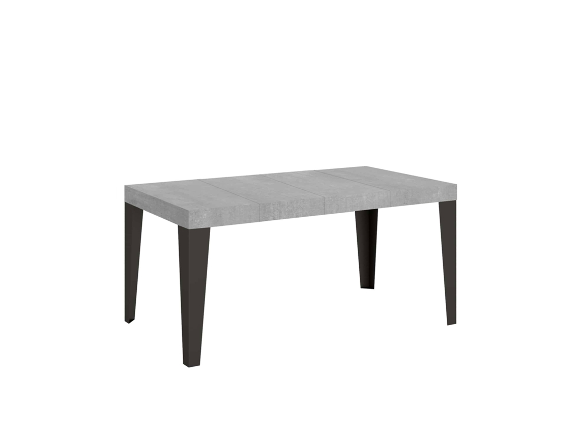 Mesa Extensível 140/400x90 Cm Flame Premium Concreto Pernas Antracite Itamoby
