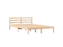 Conjunto 1 Estrutura Da Cama Vidaxl Castanho Madeira De Pinho Maciça (215,5 X 165,5 X 69,5 Cm)