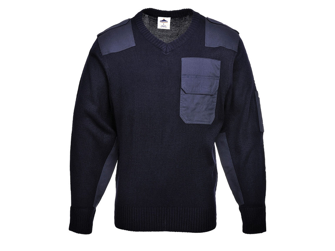 Camisa Nato - Suéter 100% Acrílico Com Detalhes Funcionais Azul Marinho / P