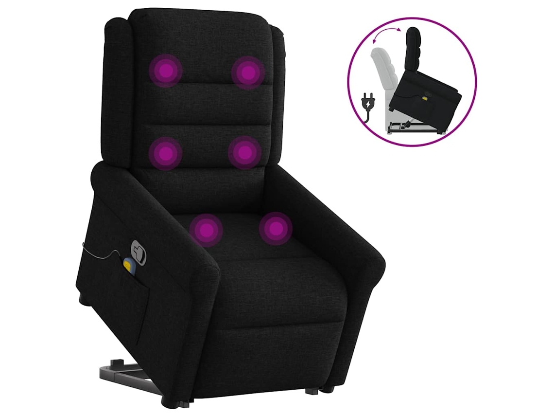 Stand Up Massage Recliner Chair, Stand Up Massage Recliner Chairs Vidaxl Preto Tecido