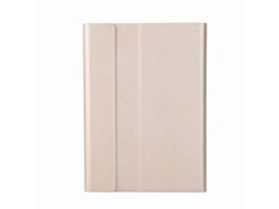 Capa Com Teclado Bluetooth Em Couro Compatível Com Ipad Air 11 2025/4/5/6 10.9", Cor Dourado