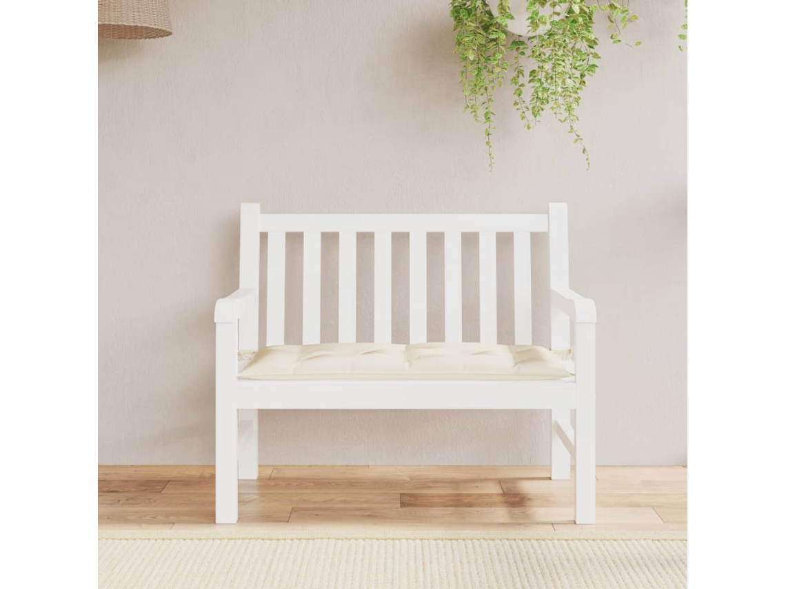 Vidaxl Almofadão P/ Banco De Jardim Tecido Oxford Branco Nata