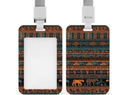 Clipe Crachá, com design de figura animal esculpida e cordão, suporte Crachá, ideal para mesas e reuniões.