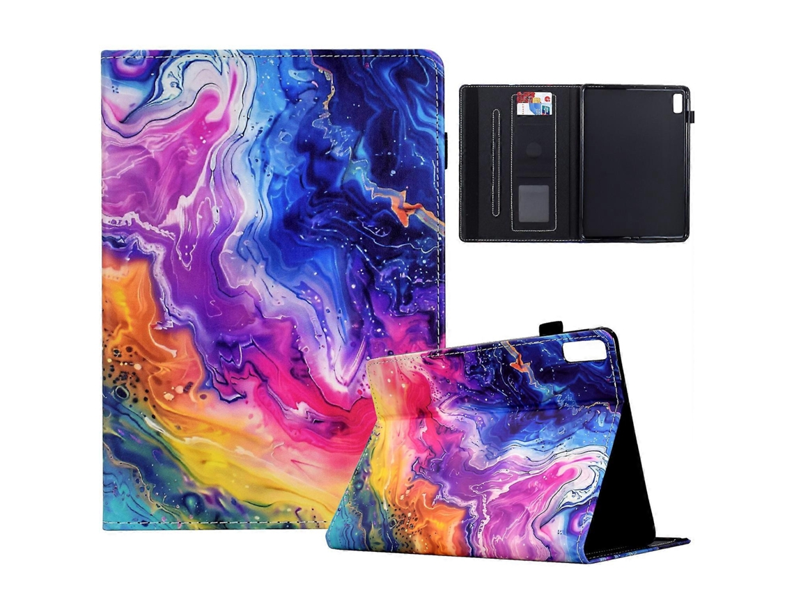 Capa de couro com padrão de mármore Hengrongshen para tablet Lenovo Tab M9 TB 310FU, capa à prova de choque com suporte para cartão