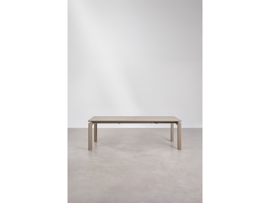 Sklum Mesa De Jantar Retangular Extensível Em Alumínio Milenca 180-240-300x100 Cm Alumínio Moka Brown
