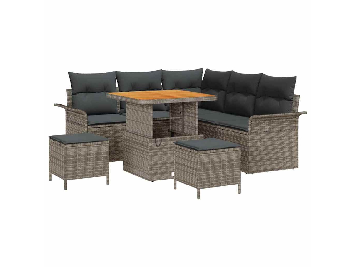 Maison Exclusive - Conjunto De Sofá De Jardim Com Travesseiro 8 Pcs Cinza