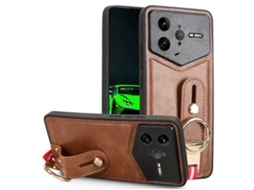 Capa Com Suporte De Couro E Tpu Para Xiaomi Poco F7 Ultra 5g / Redmi K80 Pro 5g Com Abridor De Garrafas Marrom