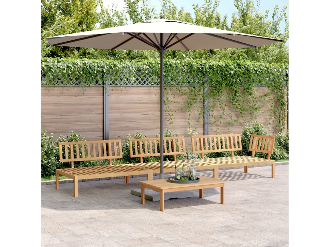 Vidaxl 4 Pcs Conjunto De Móveis De Paletes P/ Jardim Acácia Maciça