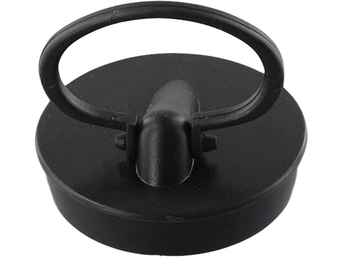 Tampa De Ralo Pia Em Pvc, 47 Mm Diâmetro, Preta, Com Anel Elevação,