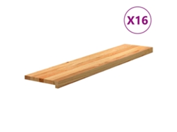 Vidaxl Tapetes De Escada 16 Pcs 120x25x2 Cm Carvalho Castanho-claro