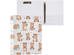 Pasta de 3 Argolas para Tamanho Carta , Organizador Redondas com Prancheta, Prancheta Materiai (27,9 X 21,6 Cm)