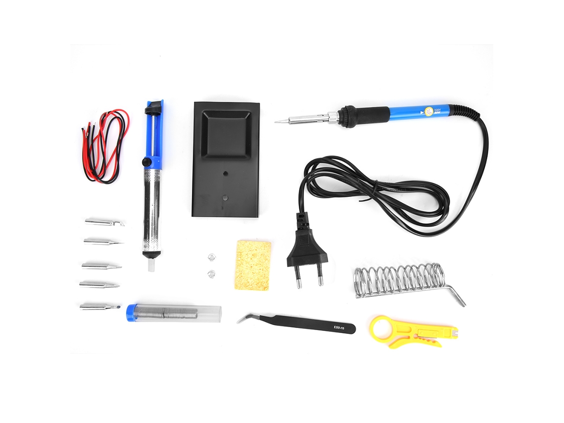Kit De Ferro De Solda Ajustável De 60w Com Laxiscreed E 16 Peças Para Reparação Eletrónica