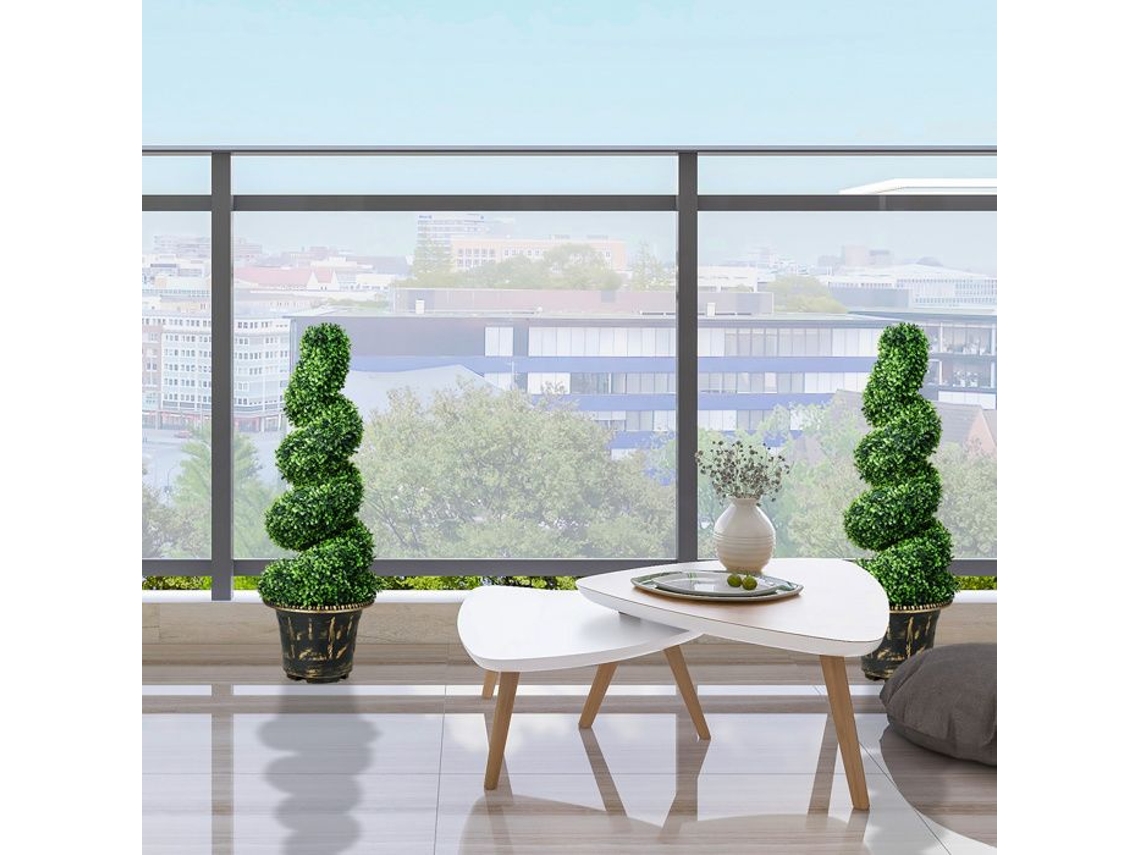 Planta Artificial - Zevkor - Pacote Com 2 - Resistente A Uv - 90 Cm - Vaso Pesado