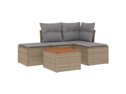 Garden Sofa Set, Garden Sofa Sets Vidaxl Bege Rattan / Vime (n/a)