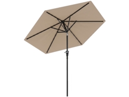 Chapéu De Sol De Jardim Ø230x216 Cm Com Teto Ajustável Abertura Manual Impermeável Para Terraço Pátio Piscina Praia Caqui