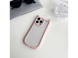 Capa Para Iphone 17 Pro Rosa Com Orelhas De Gato, Moderna E Estilosa.