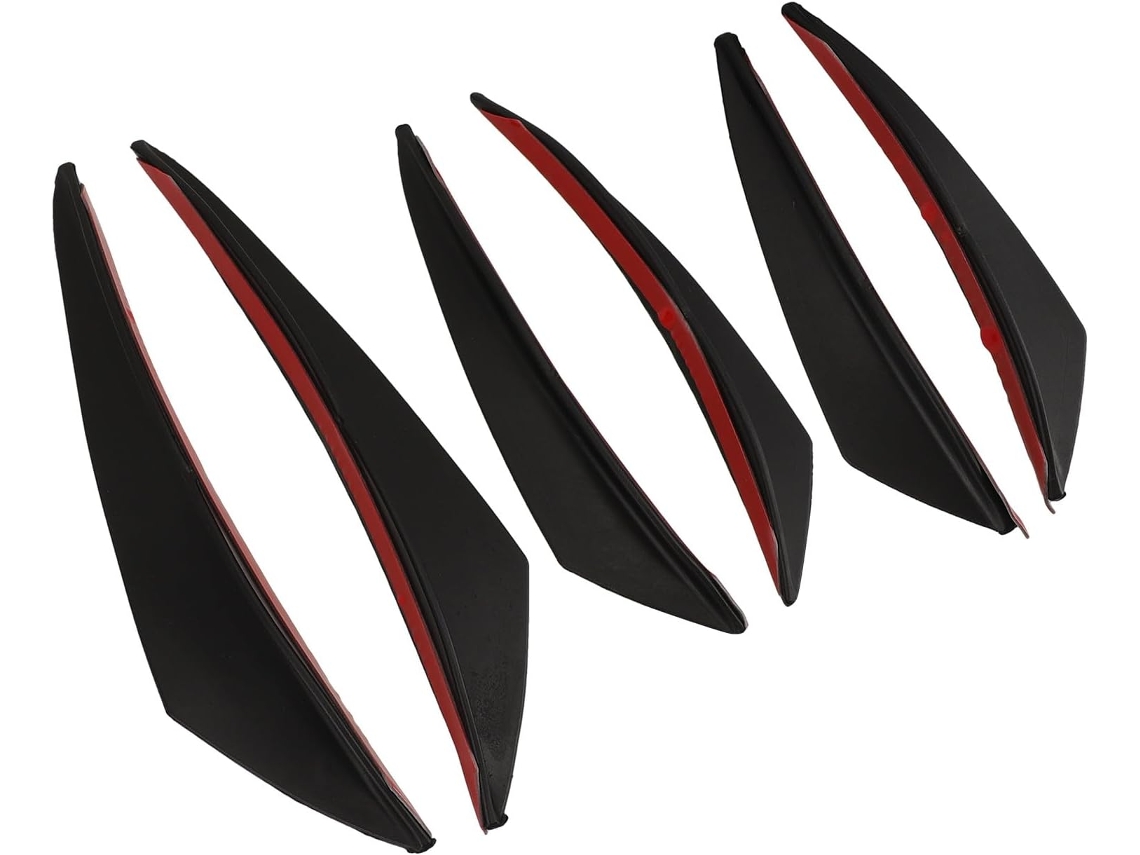 Conjunto De 6 Tiras De Borracha Macia Preta Para Spoiler De Carro.