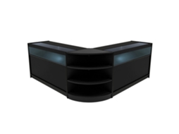 Conjunto de Balcões Comerciais MonsterShop Theseus, Preto, 2xB1500LM60, MDF e Vidro Temperado