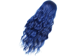 Peruca Longa E Ondulada Azul Natural Para Penteados De Halloween, Cosplay E Para Sair À Noite.