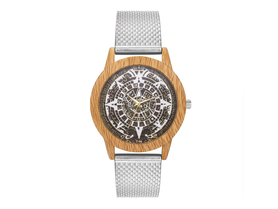Relógio de quartzo casual unissex Zhoulianfa com pulseira de silicone (prateado)