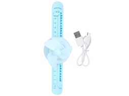 Ventilador Pulso Infantil Mini Usb Azul Ajustável Forma Relógio