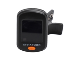 Afinador Clip on para Guitarra com Luz de Fundo, Preciso Afinador Digital Eletrônico para Baixo, Ukulele, Violino Preto