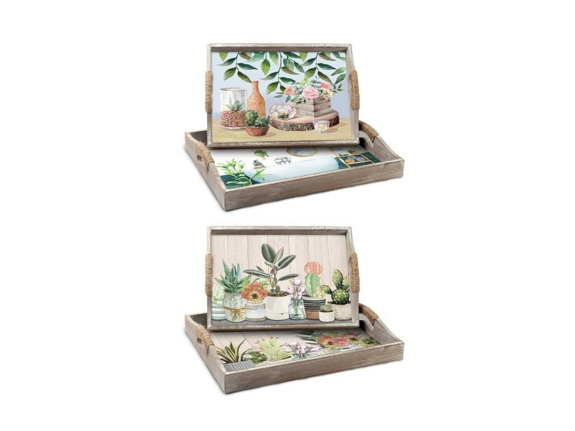 Bandeja DKD HOME DECOR Mdf (2 Peças - 40x30x6cm)