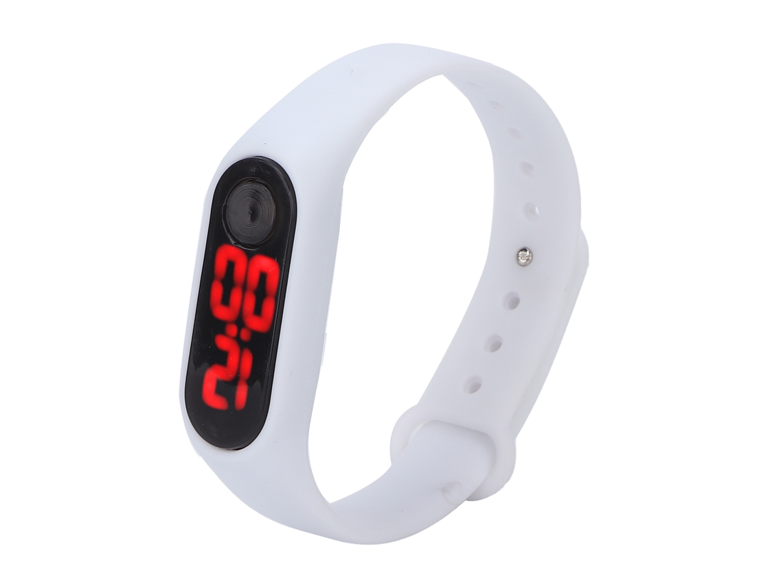 Relógio Inteligente Pulseira Digital Luminoso Estilo Moderno Branco
