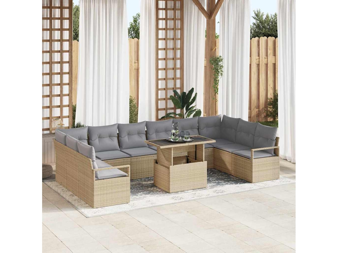 Vidaxl Conjunto De Sofá De Jardim 11 Unid. 10-número De Lugares