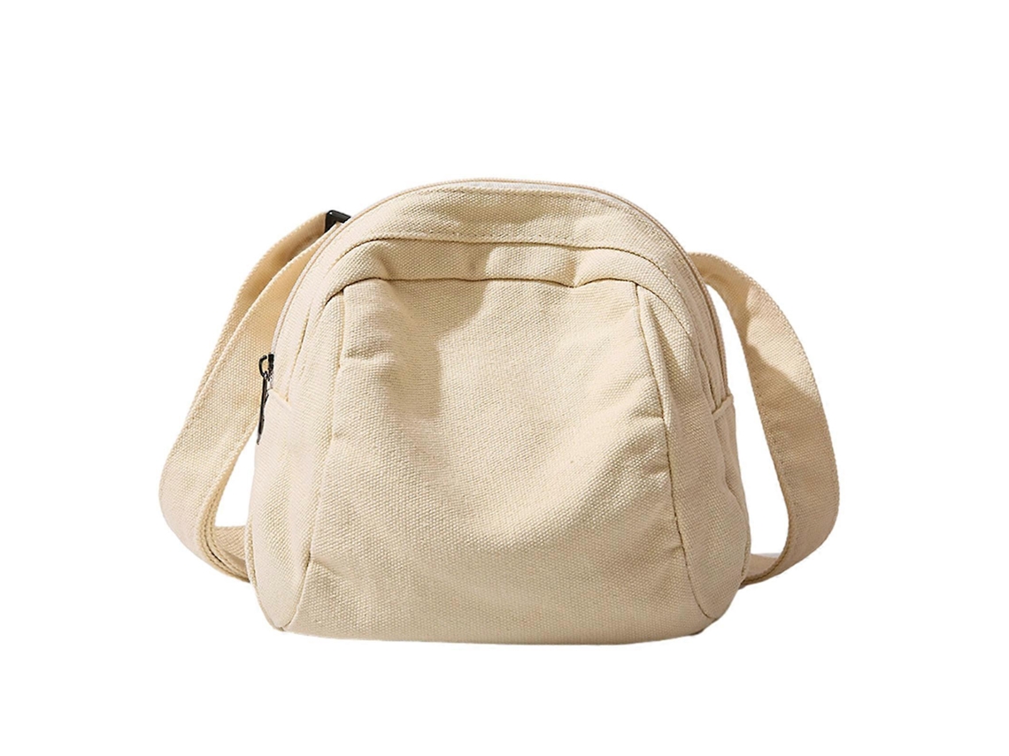 Bolsa Transversal Feminina Redonda Com Bolso Para Celular, Compacta E Versátil, Ideal Para Viagens E Compras. Cor Bege.