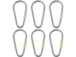 Conjunto De 6 Mini Mosquetões Com Trava, Pequenos, Resistentes,
