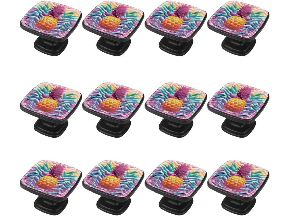 Puxadores Quadrados Para Armários De Cozinha, Puxadores Para Armários E Gavetas, 12 Peças, Estampa Geométrica Abstrata