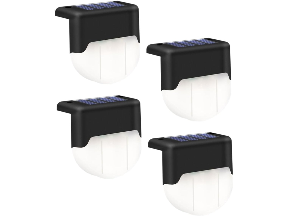 Conjunto De 4 Luminárias Solares Externas Para Escadas, Impermeáveis, Iluminação Solar Decorativa Para Degraus