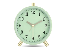 Clássico Matcha Verde Metal Moderno Silencioso Analógico Despertador Com Luz Simples Decorativo Para Quarto Cabeceira 11cm