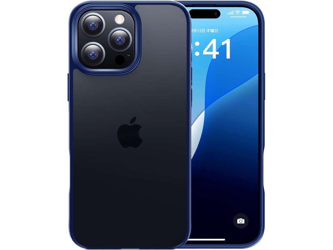 Capa para iPhone 16 Pro Max YURU, anti impacto, militar, fino, matte, azul