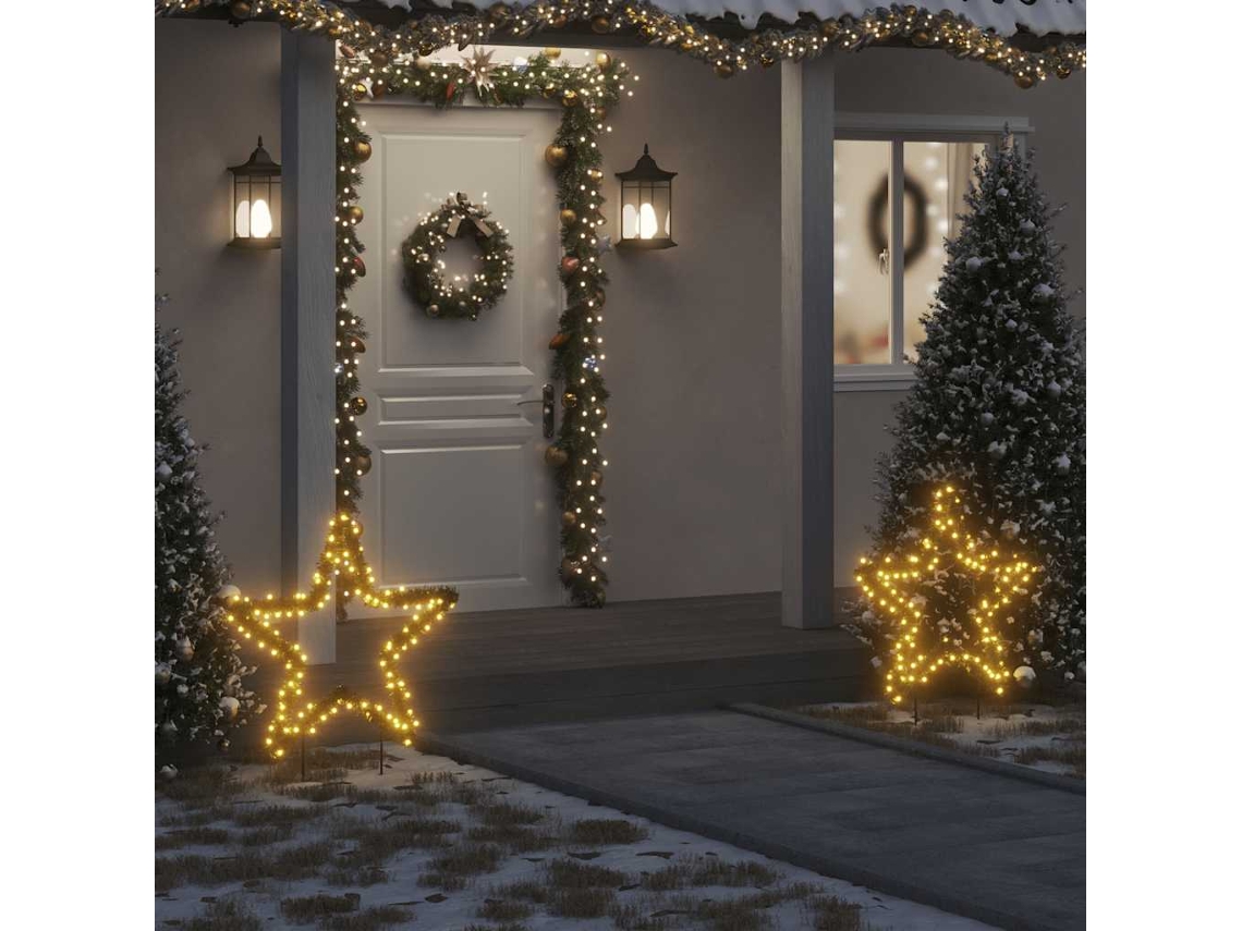 Vidaxl Decoração Estrela De Natal C/ Luz E Estacas 115 Luzes Led 85 Cm