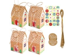 Calendário de Natal com Sacos de Papel Kraft para Doces e Biscoitos LAXISCREED