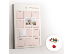 Painel De Cortiça Para Parede Calendário De Aniversários Para O Quarto Das Crianças Espelharte (40x60 Cm)