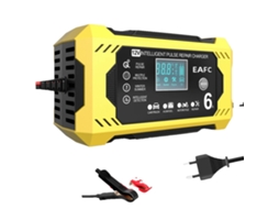 Carregador De Bateria De Carro, 12v, 6a, Reparação Inteligente Por Pulso, Plug Eu Amarelo Oem