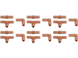 Conjunto De 18 Conectores Engate Rápido Marrons Com Espigão Para