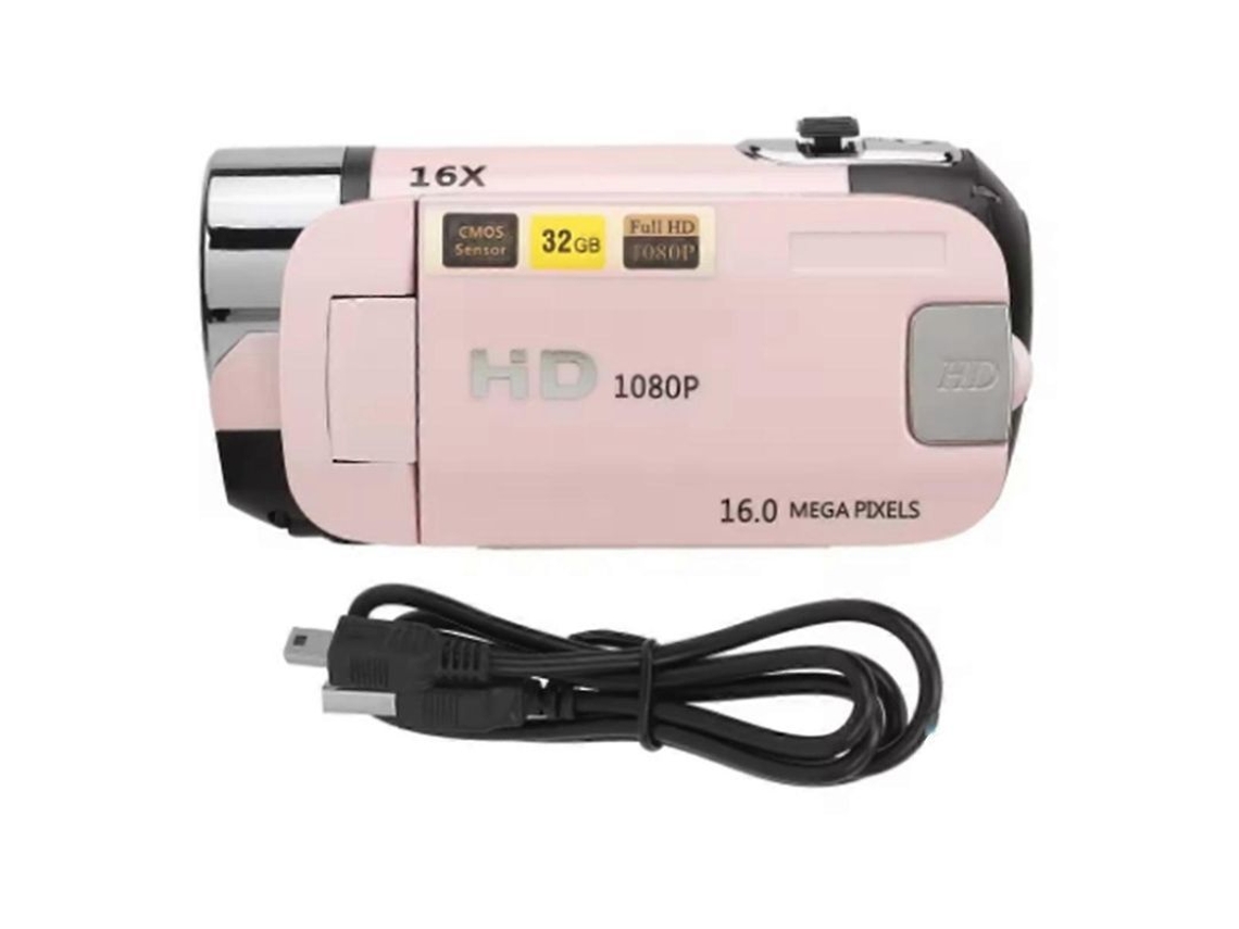 Câmara Digital 1080p Ecrã Giratório 2,4" Gravadora Zoom 16x Vídeo Hd com Luz Preenchimento CHARM