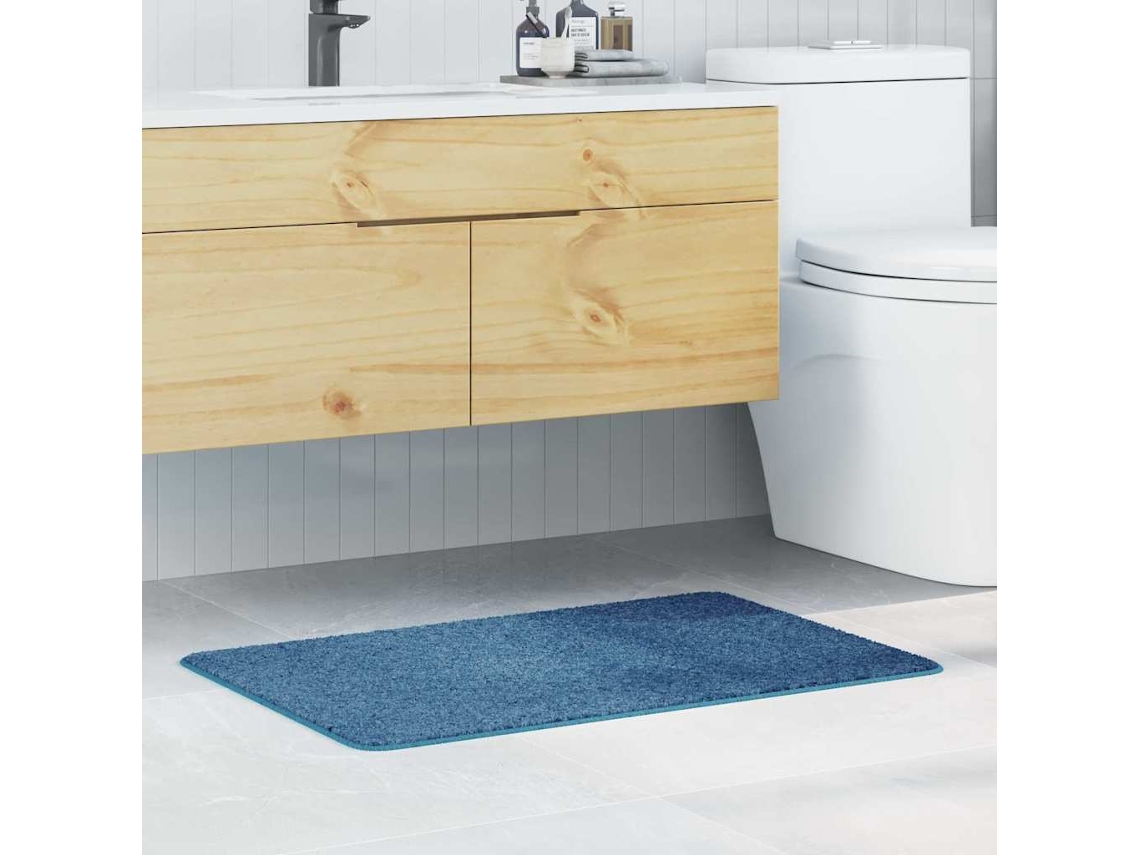 Vidaxl Tapete De Banho Antiderrapante Azul 60 X 90 Cm Pp
