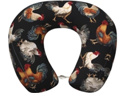 Travesseiro de Viag Espuma Viscoelástica French Roosters Suporte para o Pescoço Casa e Escritório 100 %