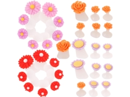 Separadores De Dedos De Silicone Em Formato De Flor, Reutilizáveis E Seguros, Conjunto Com 32 Peças.