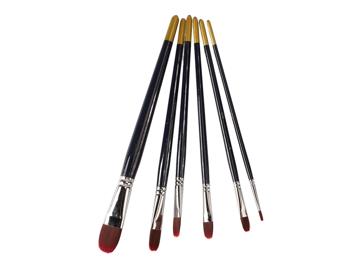 Conjunto De 6 Pincéis De Pintura Acrílica Para Iniciantes Com Cabelo De Nylon Suave Para Pintura Diy, Unhas E Rosto